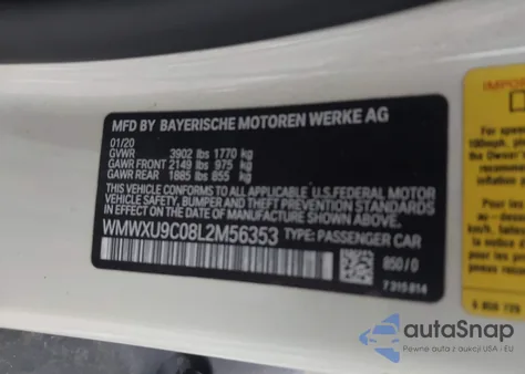 2020 Mini Hardtop Cooper S from USA, damaged, VIN WMWXU9C08L2M56353